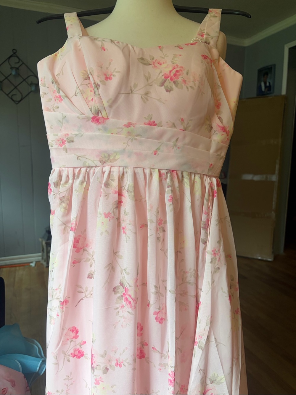 Girls Pink Floral Sundress with Spaghetti Straps